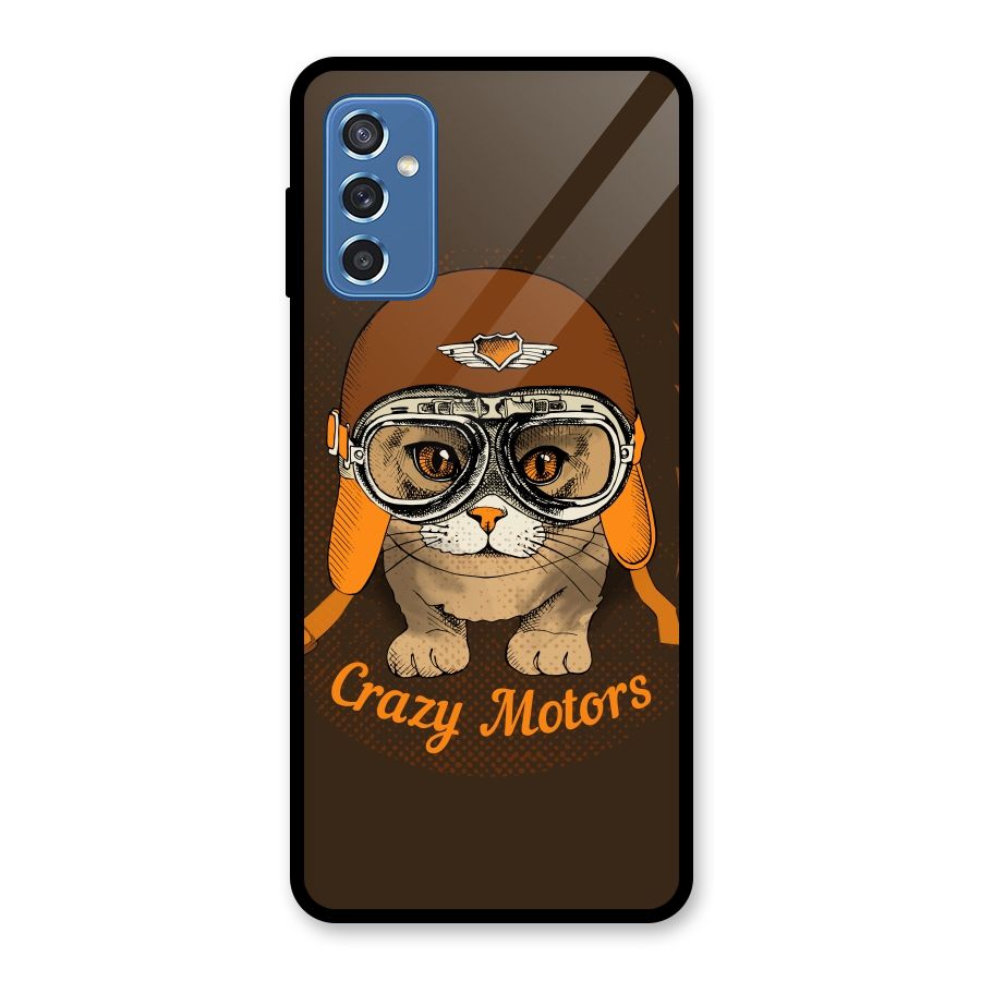 Crazy cat Glass Back Case for Galaxy M52 5G