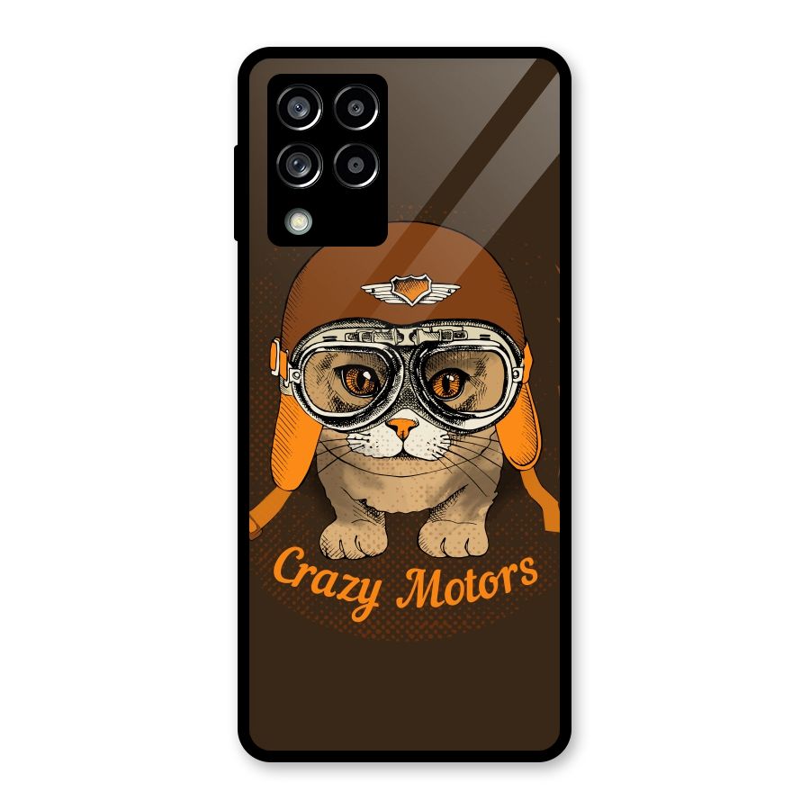 Crazy cat Glass Back Case for Galaxy M53 5G
