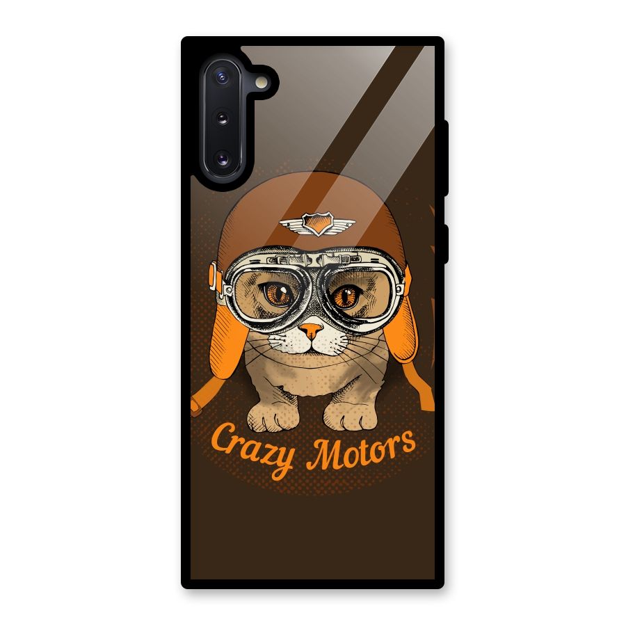 Crazy cat Glass Back Case for Galaxy Note 10