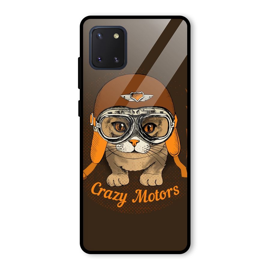 Crazy cat Glass Back Case for Galaxy Note 10 Lite