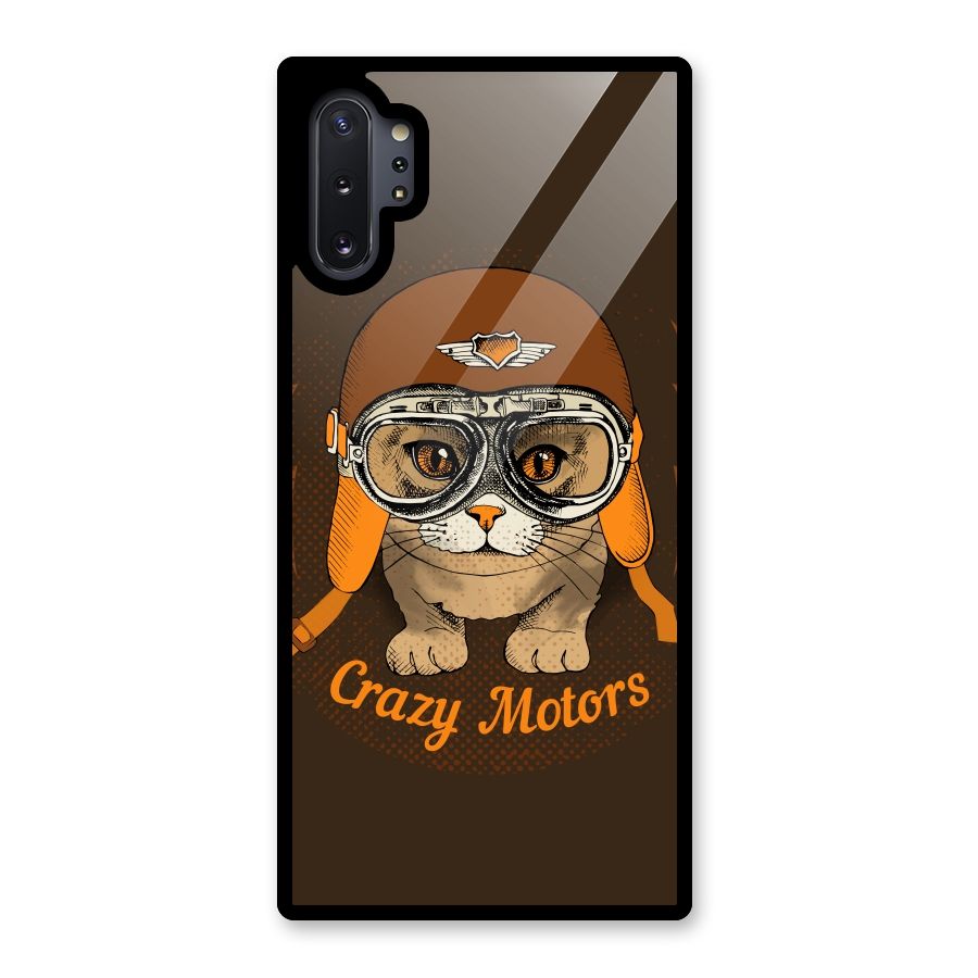 Crazy cat Glass Back Case for Galaxy Note 10 Plus