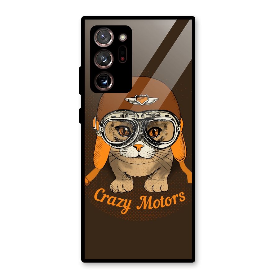 Crazy cat Glass Back Case for Galaxy Note 20 Ultra