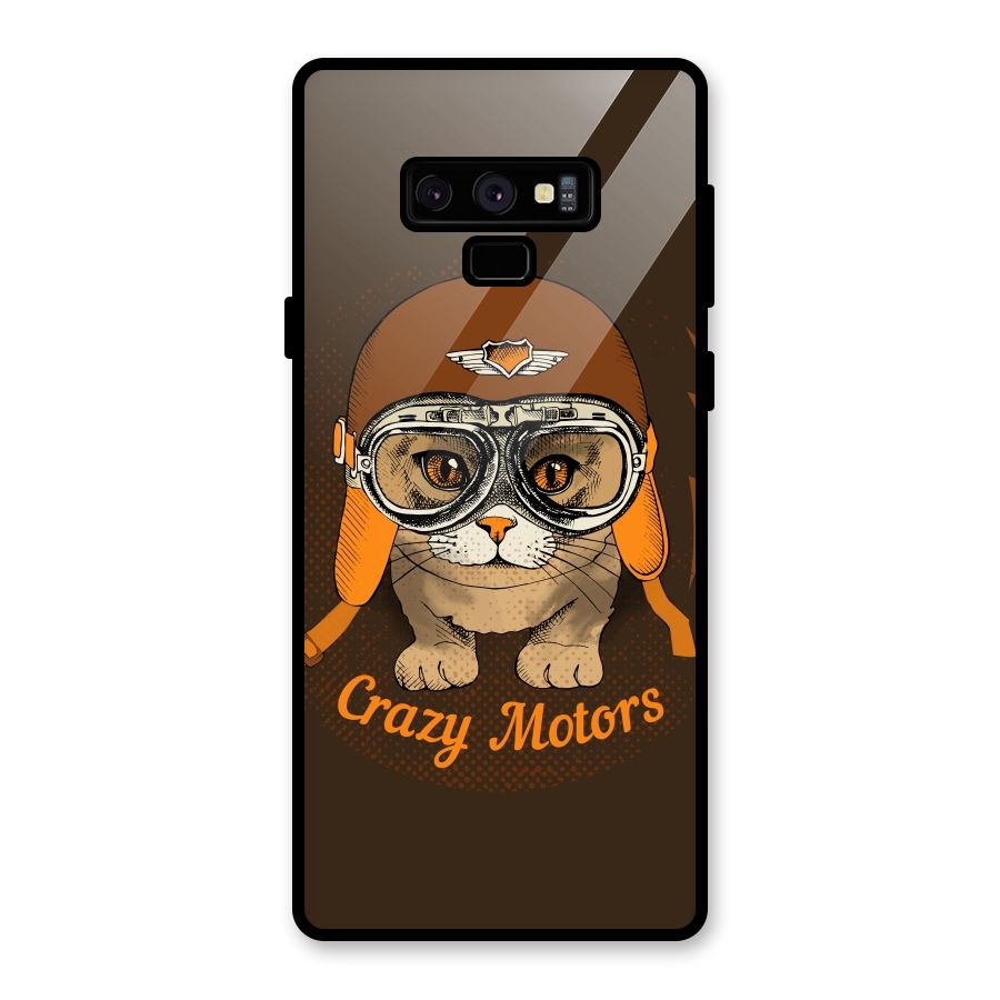 Crazy cat Glass Back Case for Galaxy Note 9