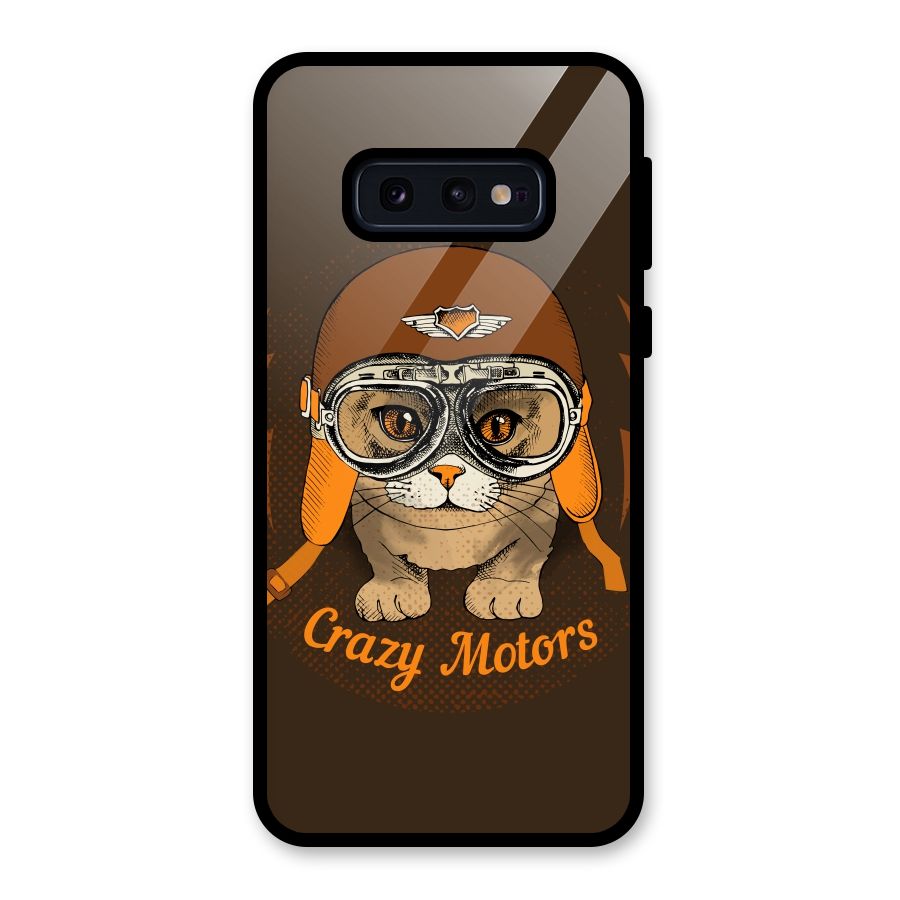 Crazy cat Glass Back Case for Galaxy S10e