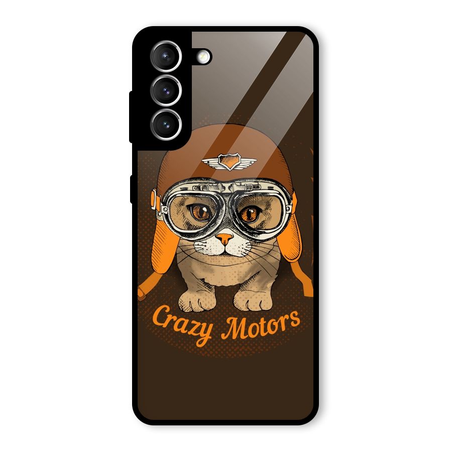 Crazy cat Glass Back Case for Galaxy S21 5G