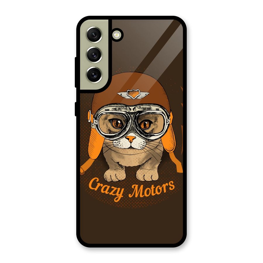 Crazy cat Glass Back Case for Galaxy S21 FE 5G