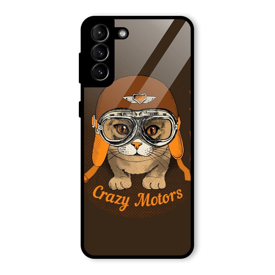 Crazy cat Glass Back Case for Galaxy S21 Plus