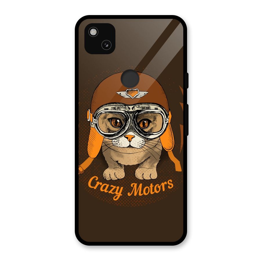 Crazy cat Glass Back Case for Google Pixel 4a