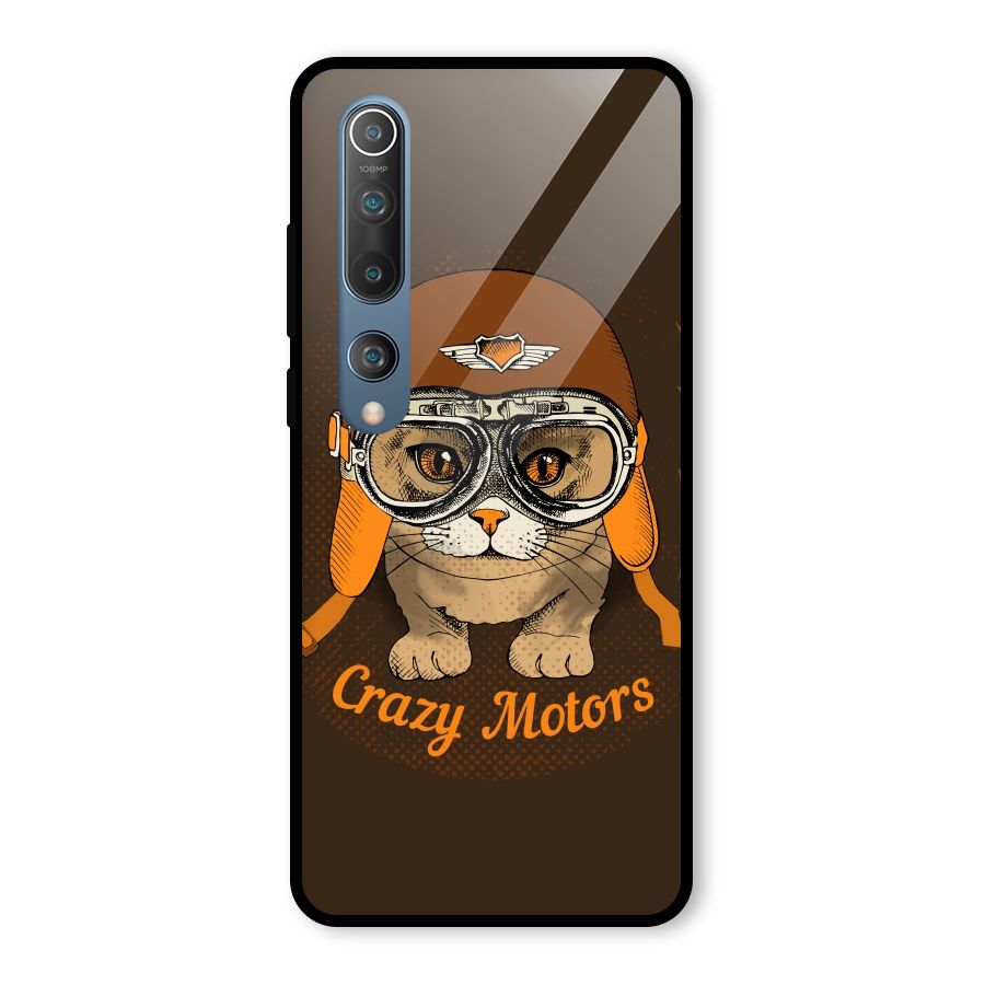 Crazy cat Glass Back Case for Mi 10