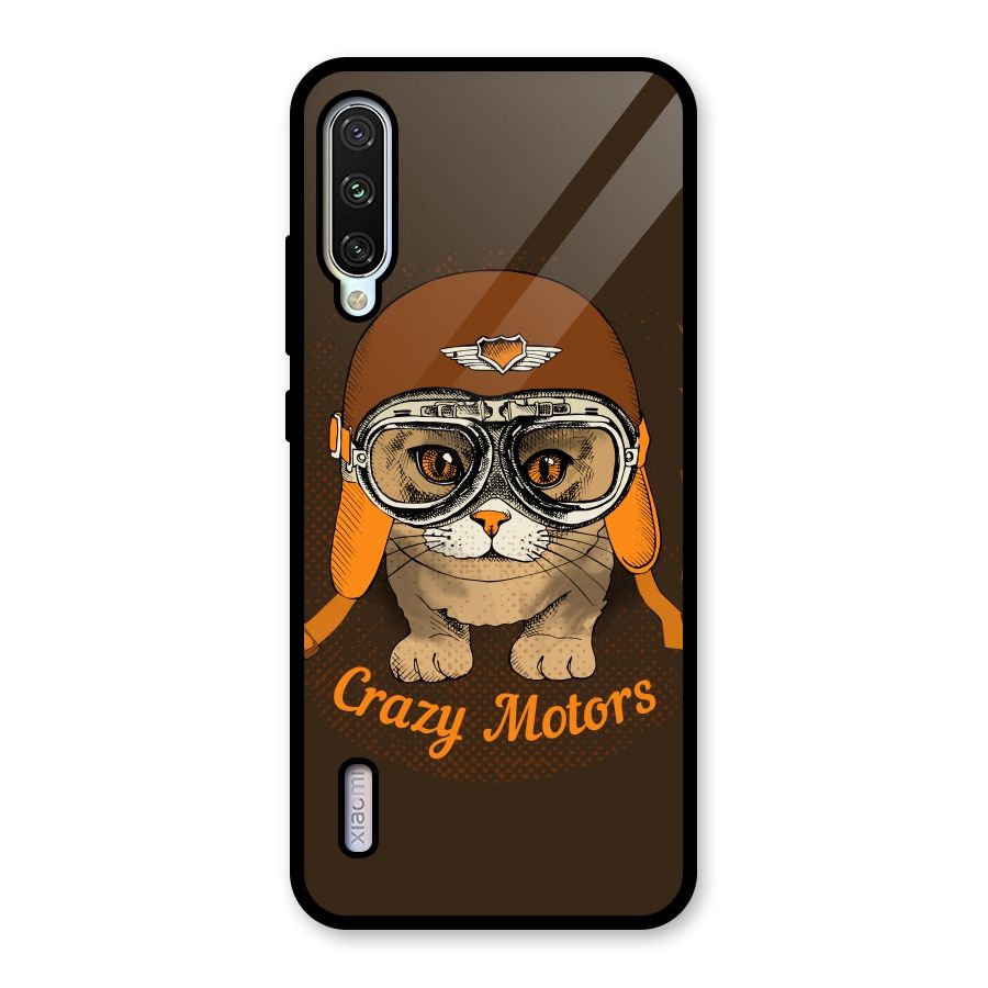Crazy cat Glass Back Case for Mi A3