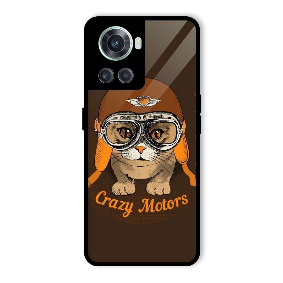 Crazy cat Glass Back Case for OnePlus 10R