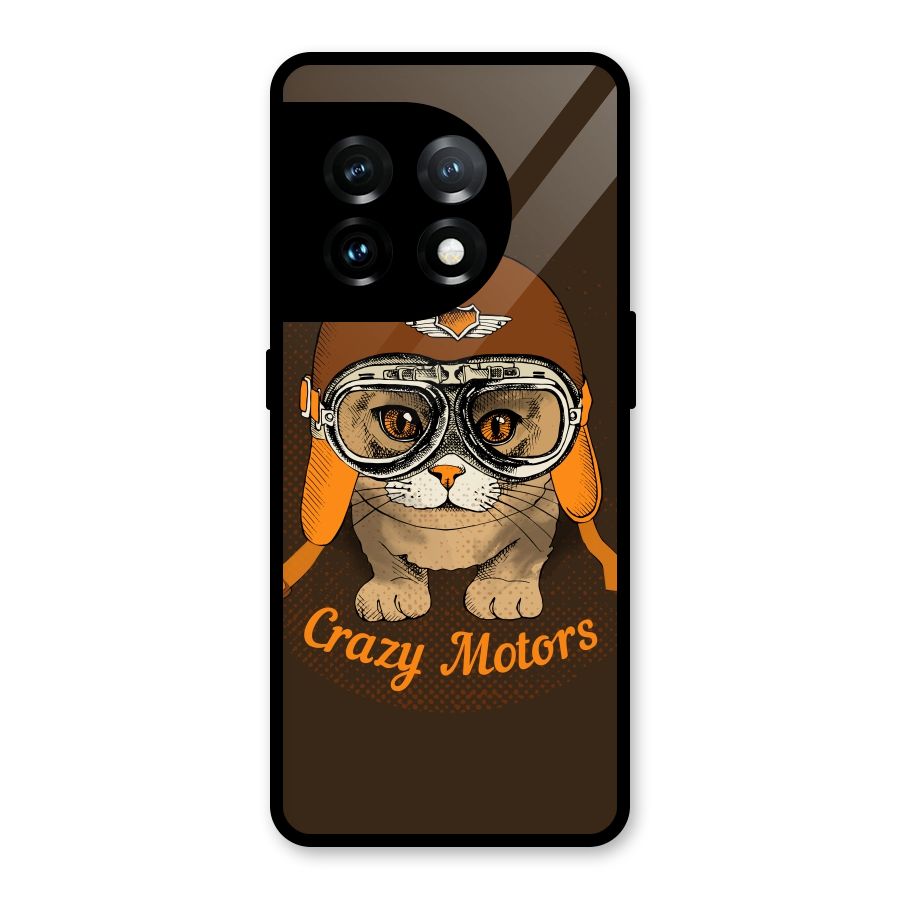Crazy cat Glass Back Case for OnePlus 11