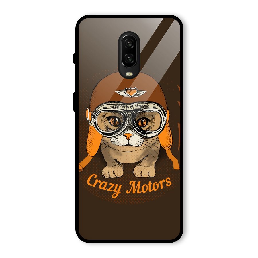 Crazy cat Glass Back Case for OnePlus 6T