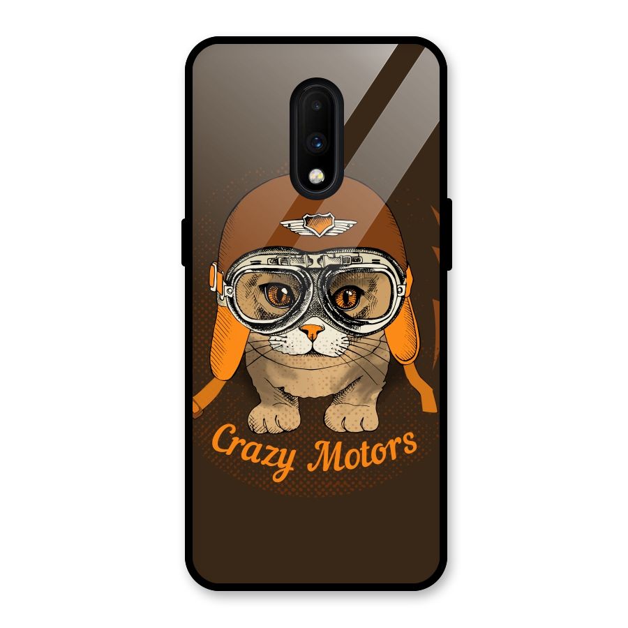 Crazy cat Glass Back Case for OnePlus 7