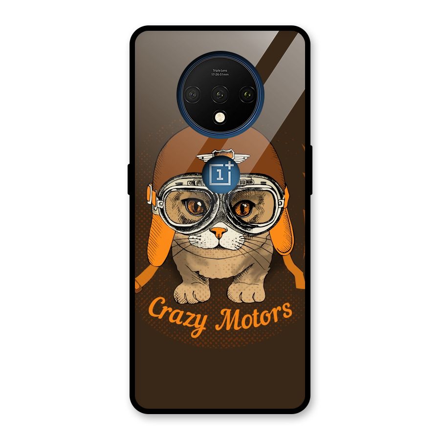 Crazy cat Glass Back Case for OnePlus 7T