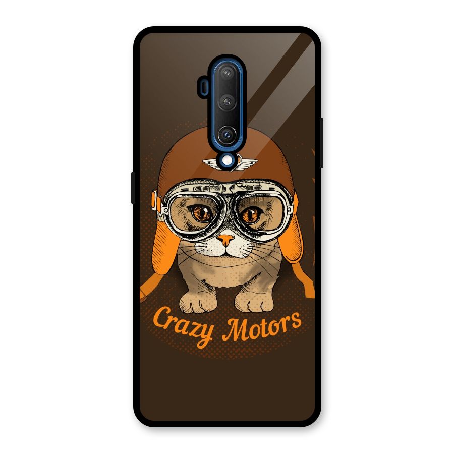 Crazy cat Glass Back Case for OnePlus 7T Pro