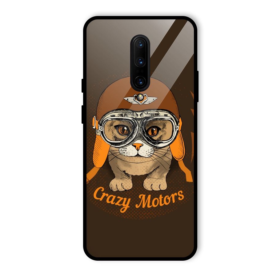 Crazy cat Glass Back Case for OnePlus 7 Pro