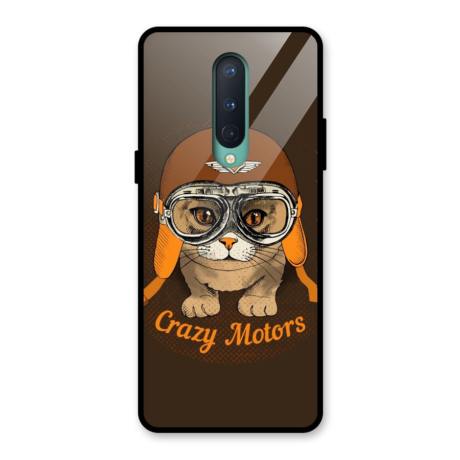 Crazy cat Glass Back Case for OnePlus 8