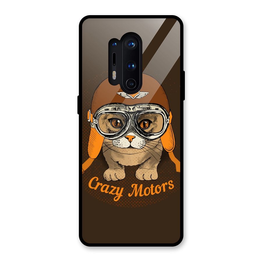 Crazy cat Glass Back Case for OnePlus 8 Pro