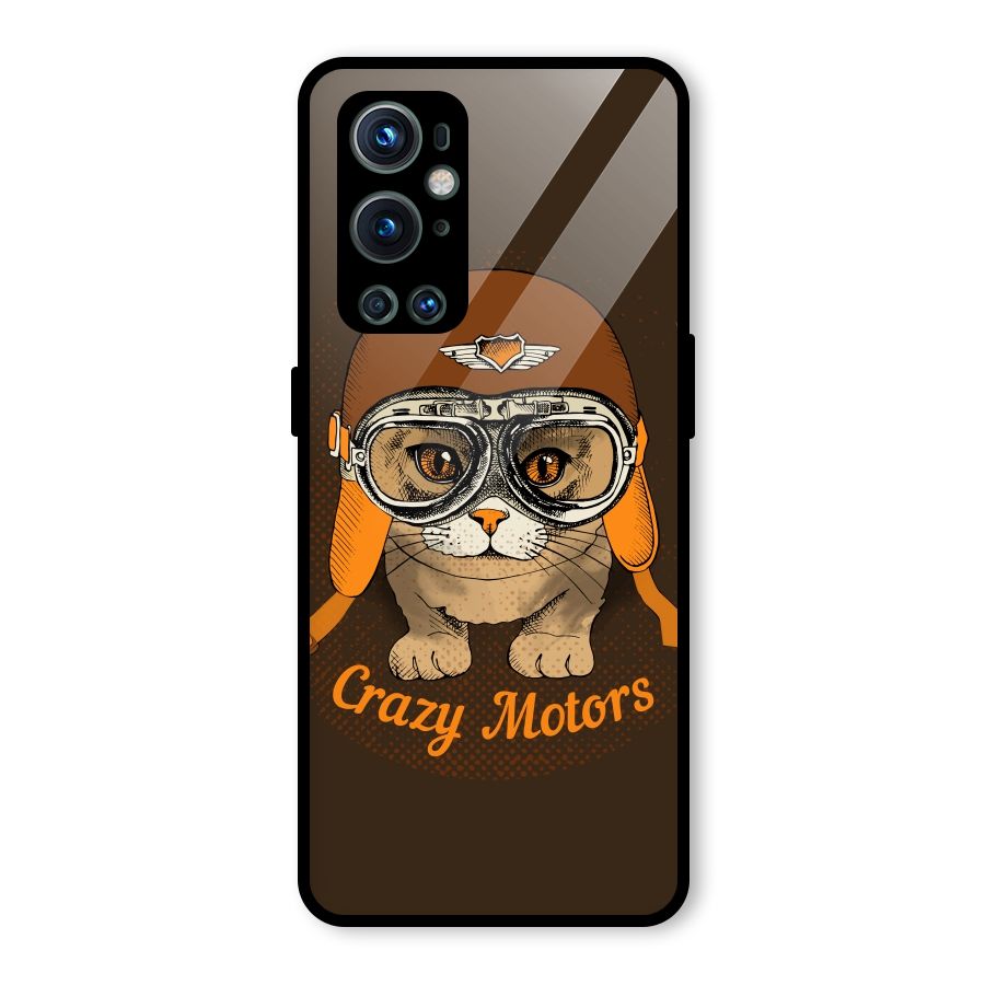 Crazy cat Glass Back Case for OnePlus 9 Pro