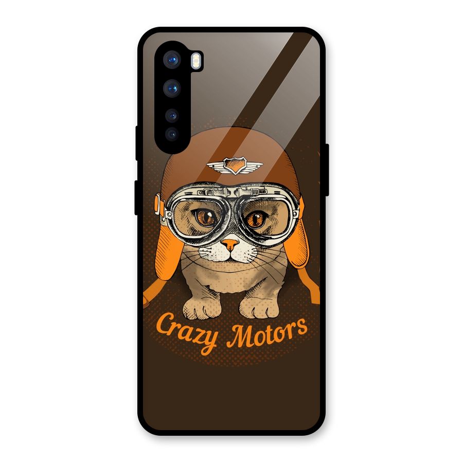 Crazy cat Glass Back Case for OnePlus Nord