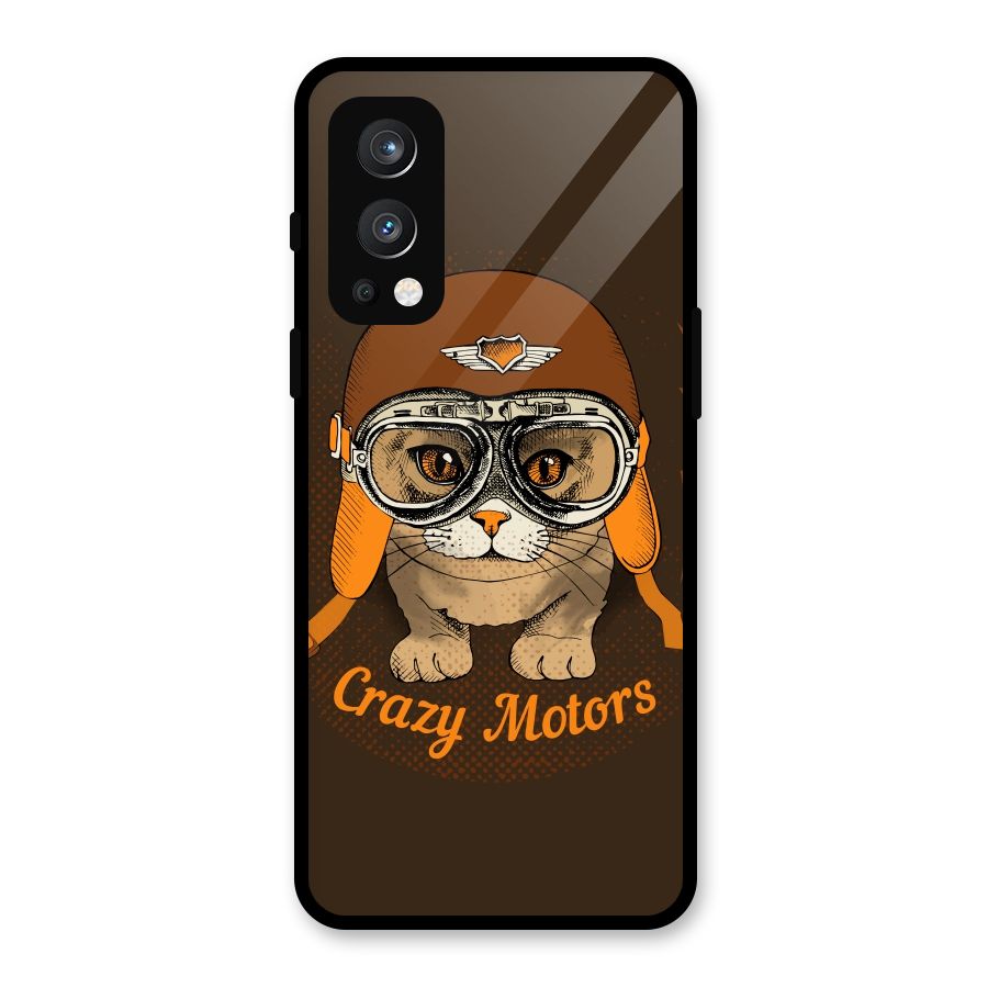 Crazy cat Glass Back Case for OnePlus Nord 2 5G