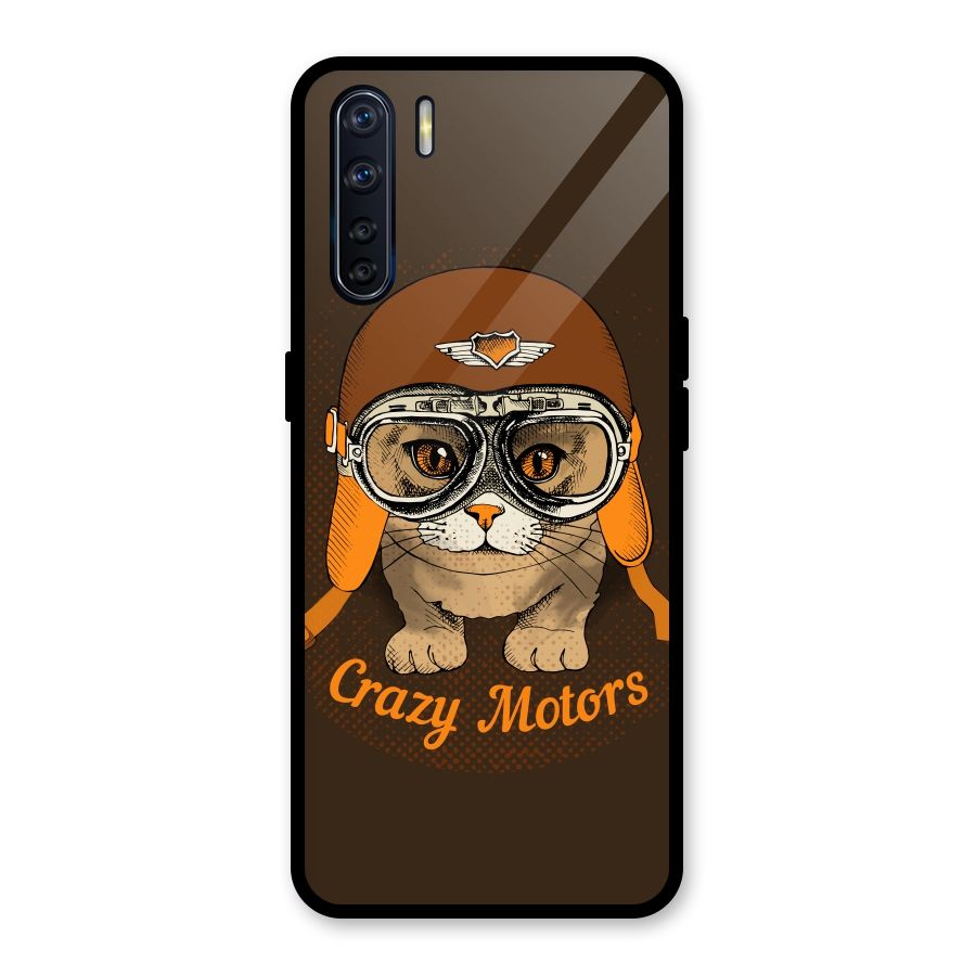 Crazy cat Glass Back Case for Oppo F15