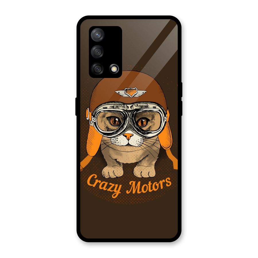 Crazy cat Glass Back Case for Oppo F19