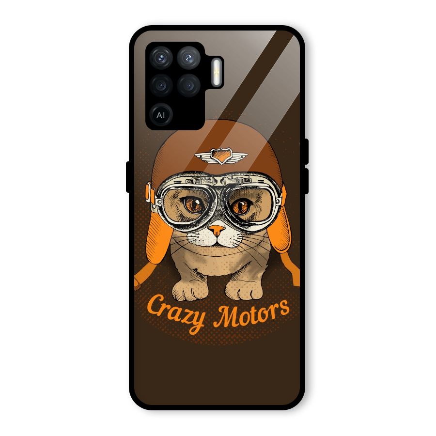 Crazy cat Glass Back Case for Oppo F19 Pro