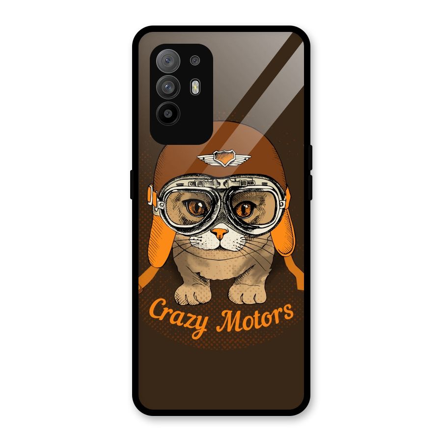 Crazy cat Glass Back Case for Oppo F19 Pro Plus 5G