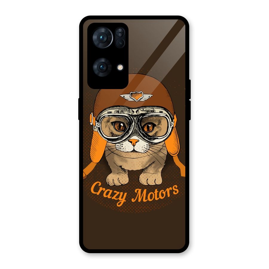 Crazy cat Glass Back Case for Oppo Reno7 Pro 5G