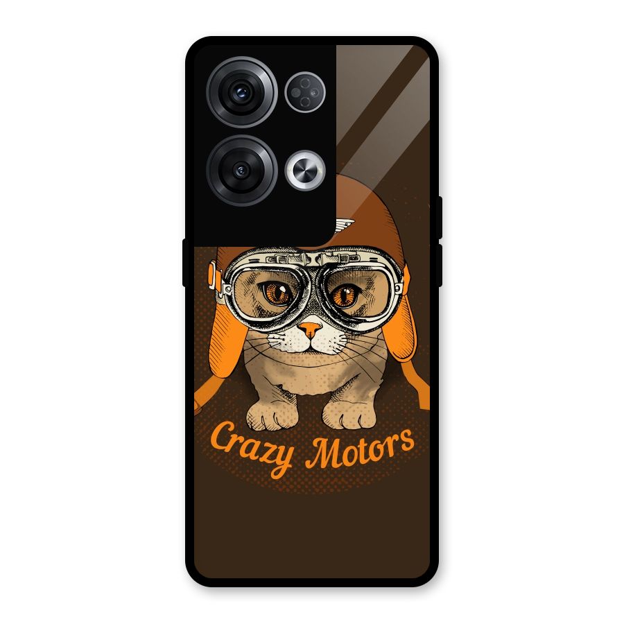 Crazy cat Glass Back Case for Oppo Reno8 Pro 5G