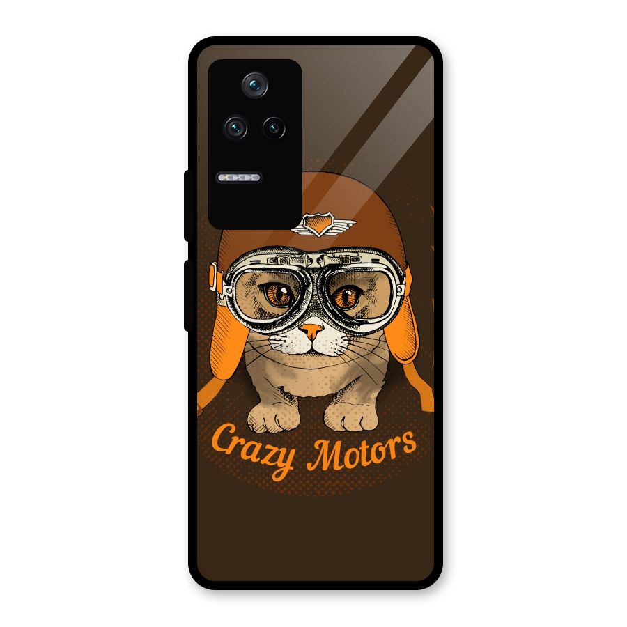 Crazy cat Glass Back Case for Poco F4 5G