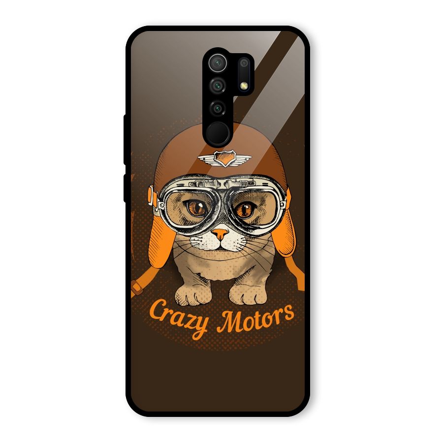 Crazy cat Glass Back Case for Poco M2