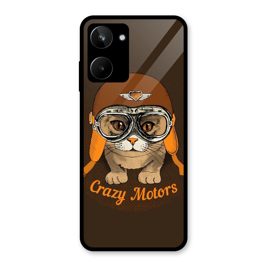 Crazy cat Glass Back Case for Realme 10