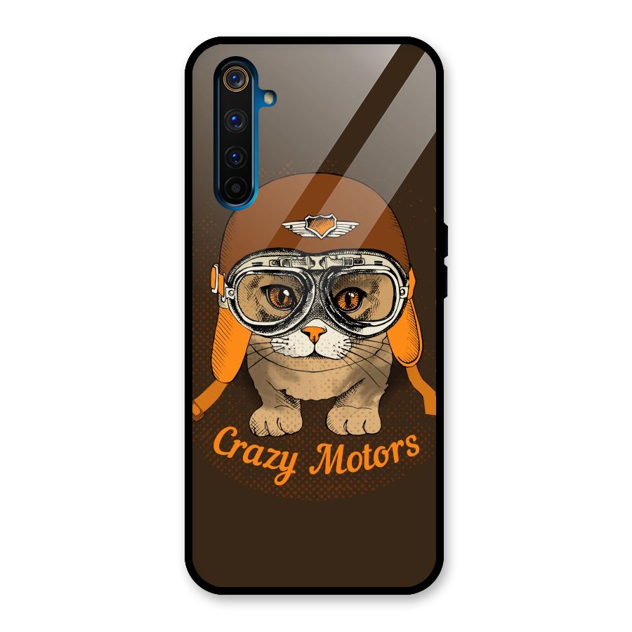 Crazy cat Glass Back Case for Realme 6 Pro