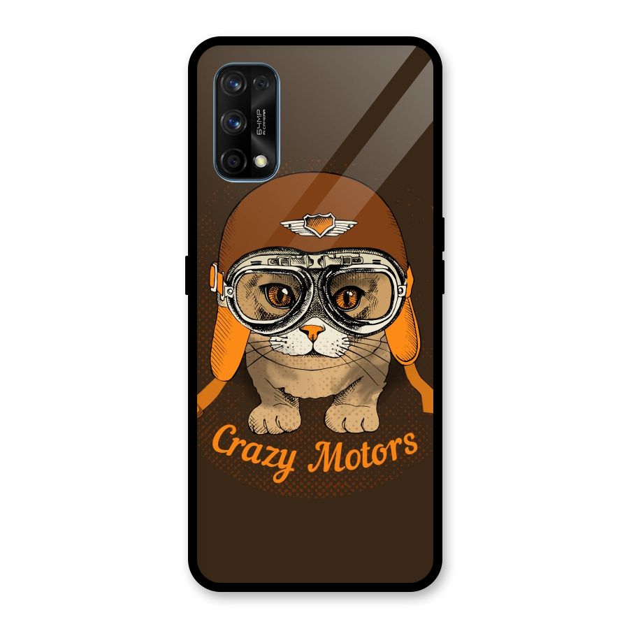 Crazy cat Glass Back Case for Realme 7 Pro