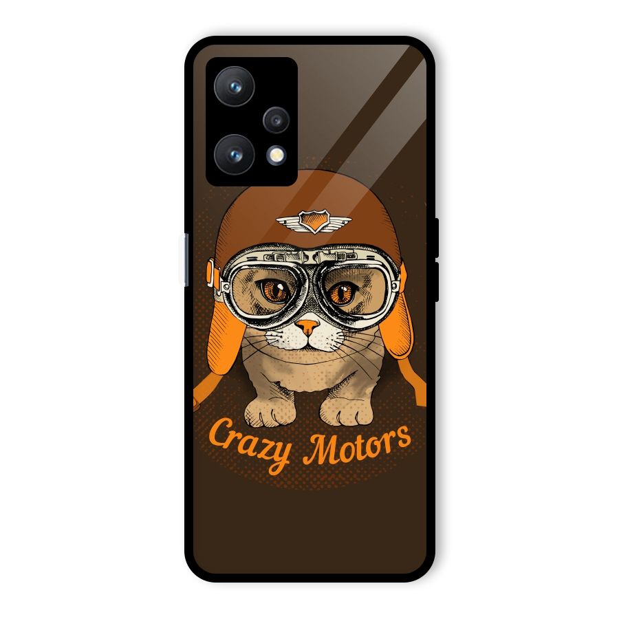 Crazy cat Glass Back Case for Realme 9 Pro 5G