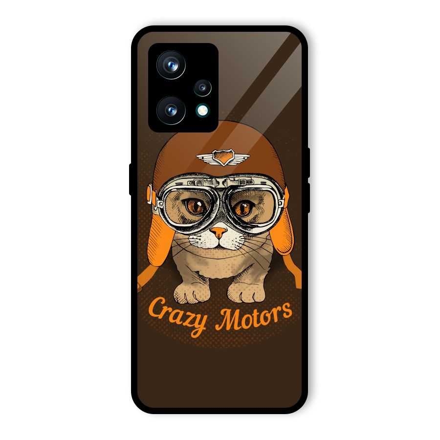 Crazy cat Glass Back Case for Realme 9 Pro Plus 5G