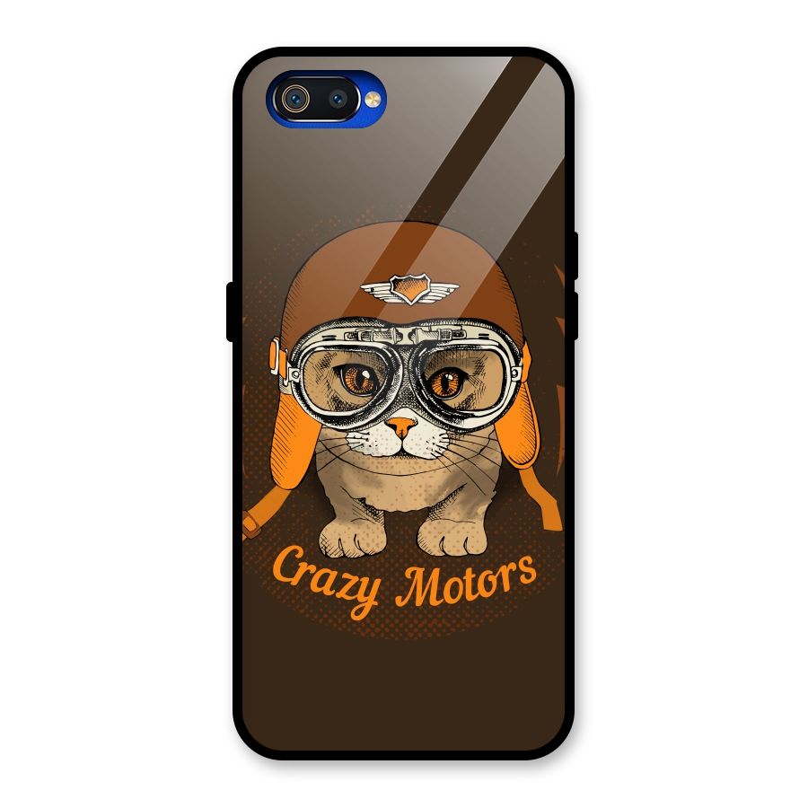 Crazy cat Glass Back Case for Realme C2