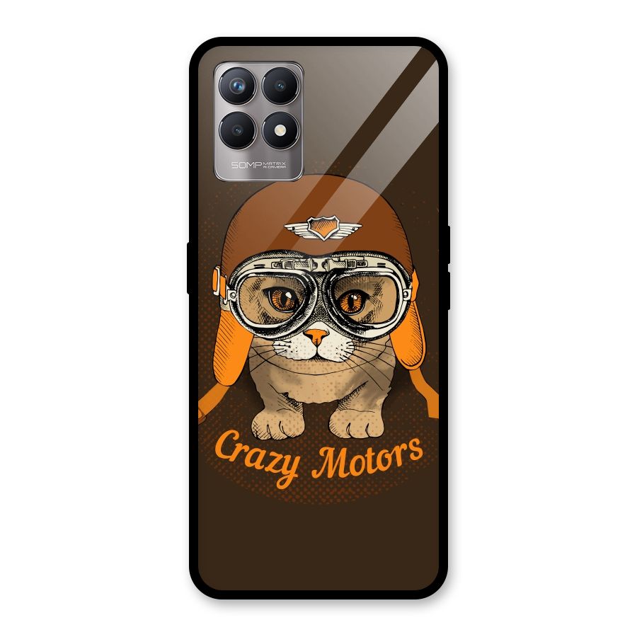 Crazy cat Glass Back Case for Realme Narzo 50