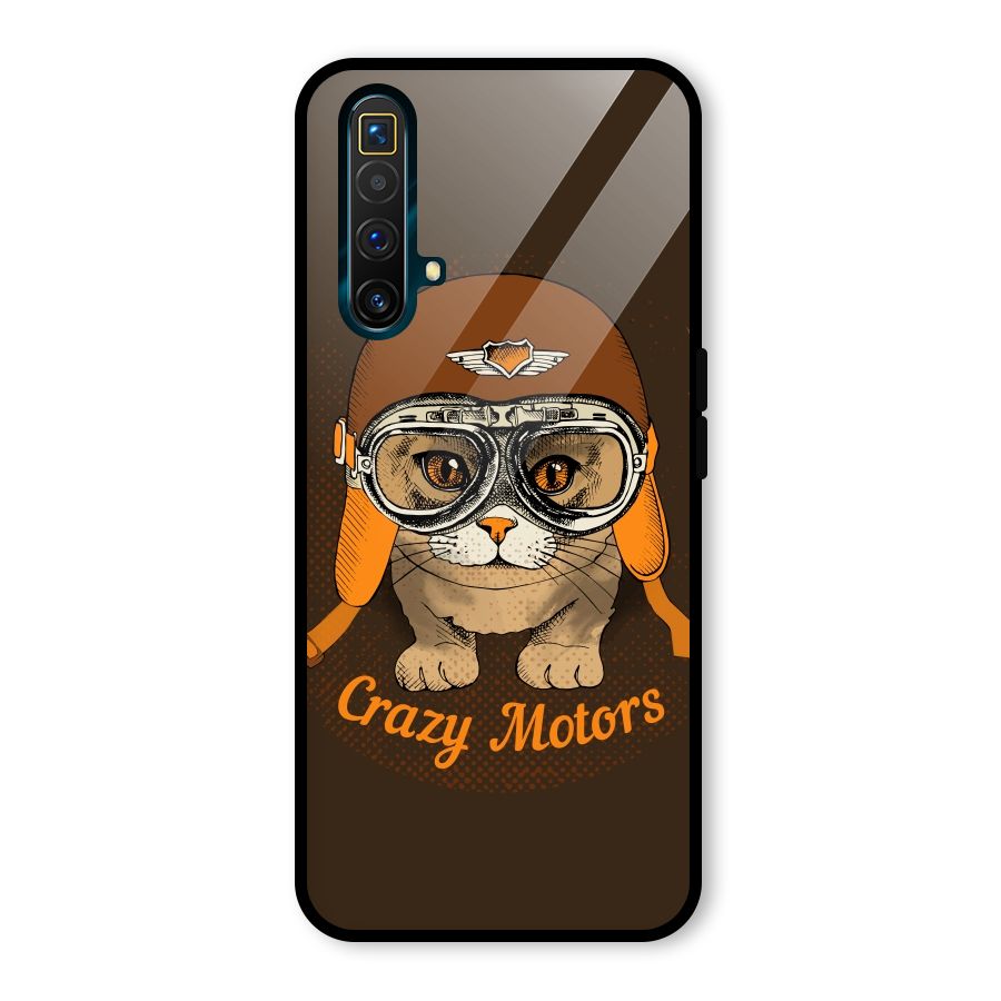 Crazy cat Glass Back Case for Realme X3