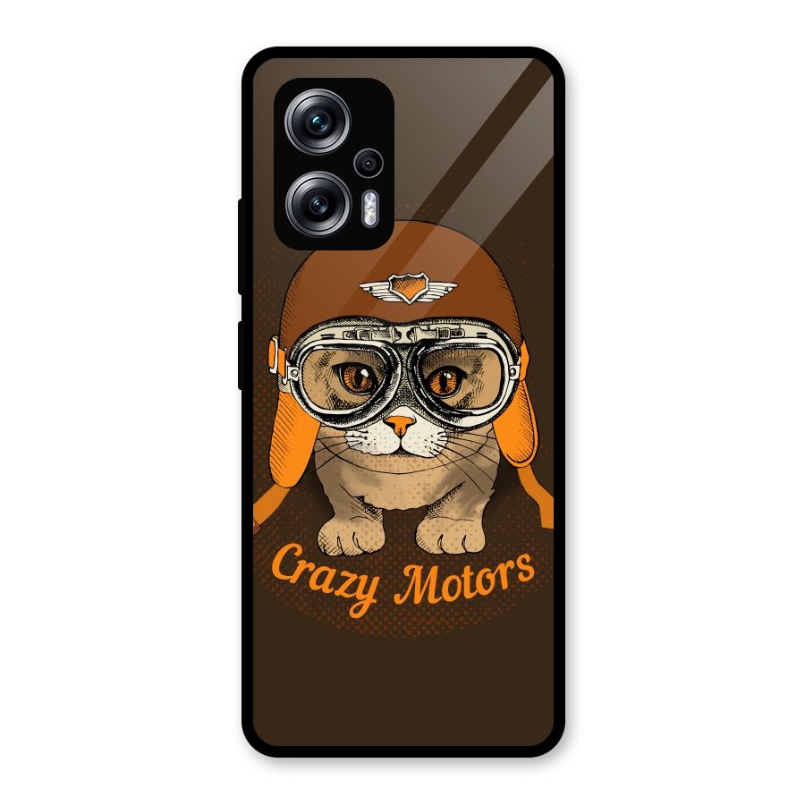 Crazy cat Glass Back Case for Redmi K50i