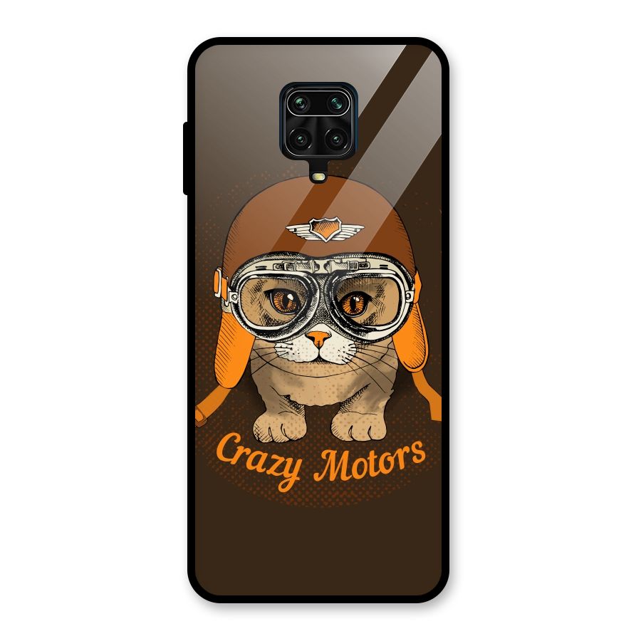 Crazy cat Glass Back Case for Redmi Note 10 Lite