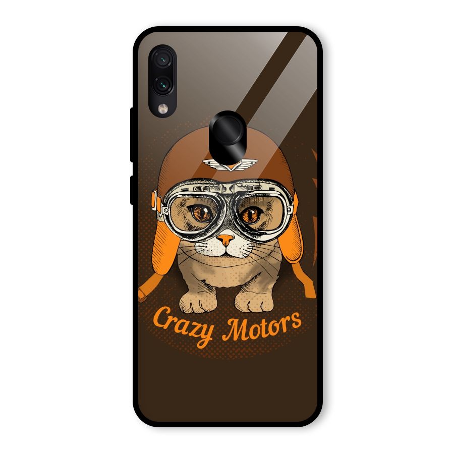 Crazy cat Glass Back Case for Redmi Note 7 Pro