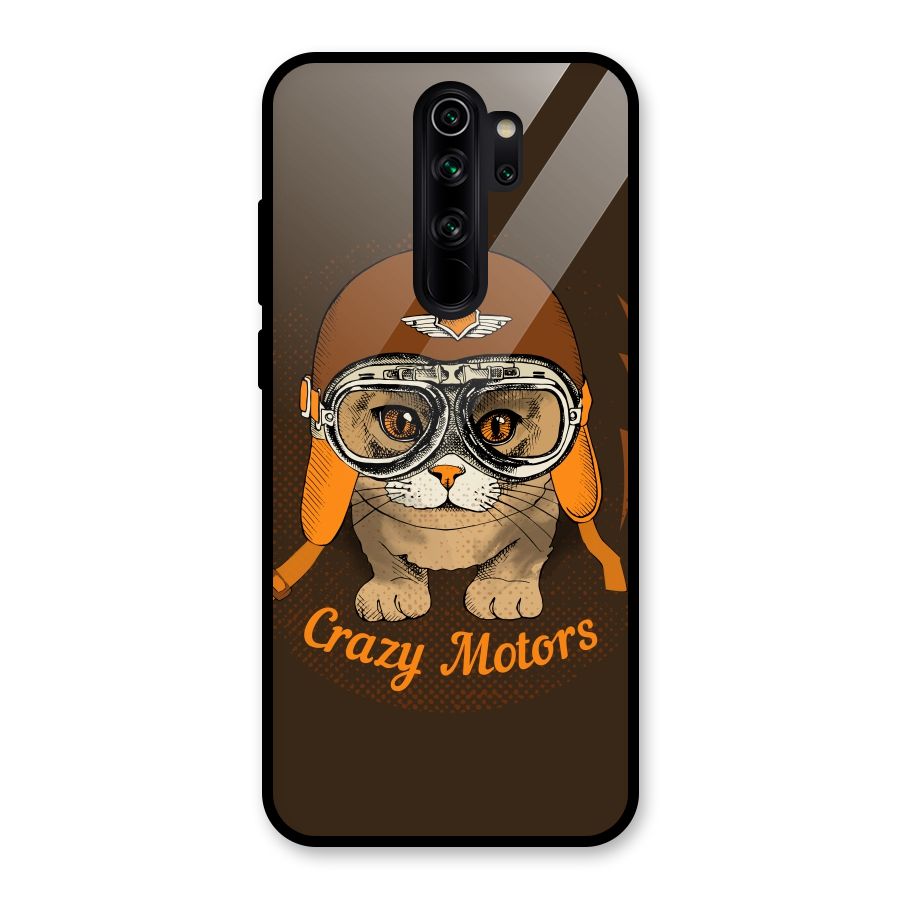 Crazy cat Glass Back Case for Redmi Note 8 Pro
