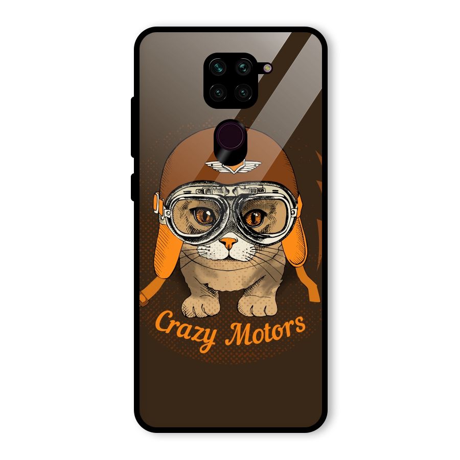 Crazy cat Glass Back Case for Redmi Note 9