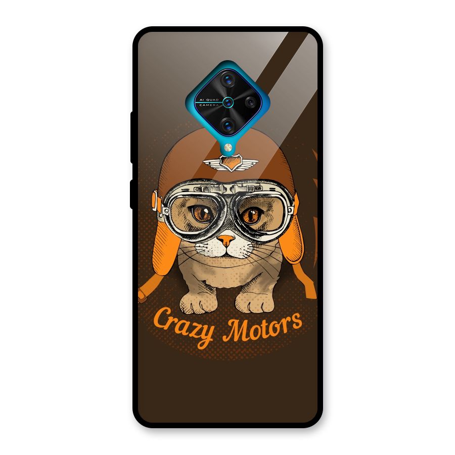 Crazy cat Glass Back Case for Vivo S1 Pro
