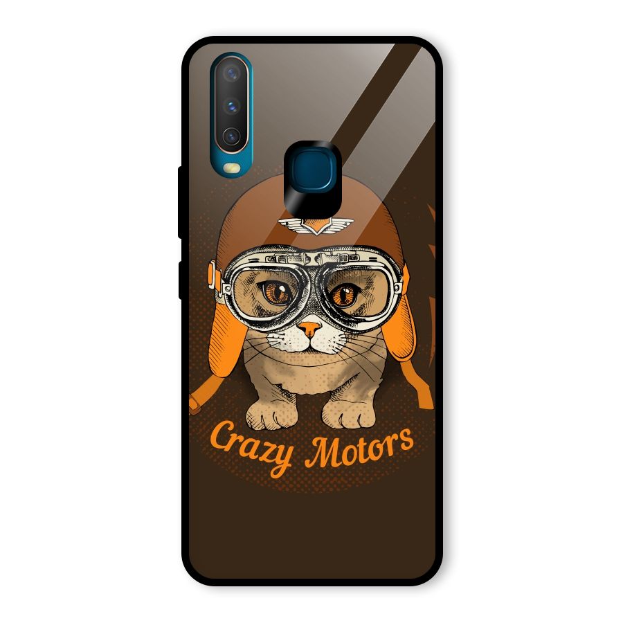 Crazy cat Glass Back Case for Vivo U10