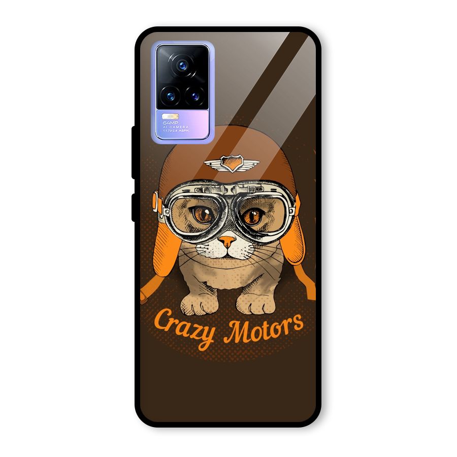 Crazy cat Glass Back Case for Vivo Y73